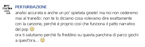 LA RISPOSTA DEI PERTURBAZIONE ALLA NOSTRA ANALISI