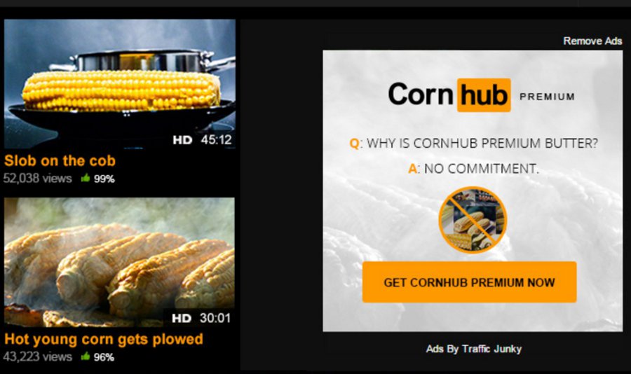 Da PornHub a CornHub, il pesce d’aprile del portale&nbsp;erotico